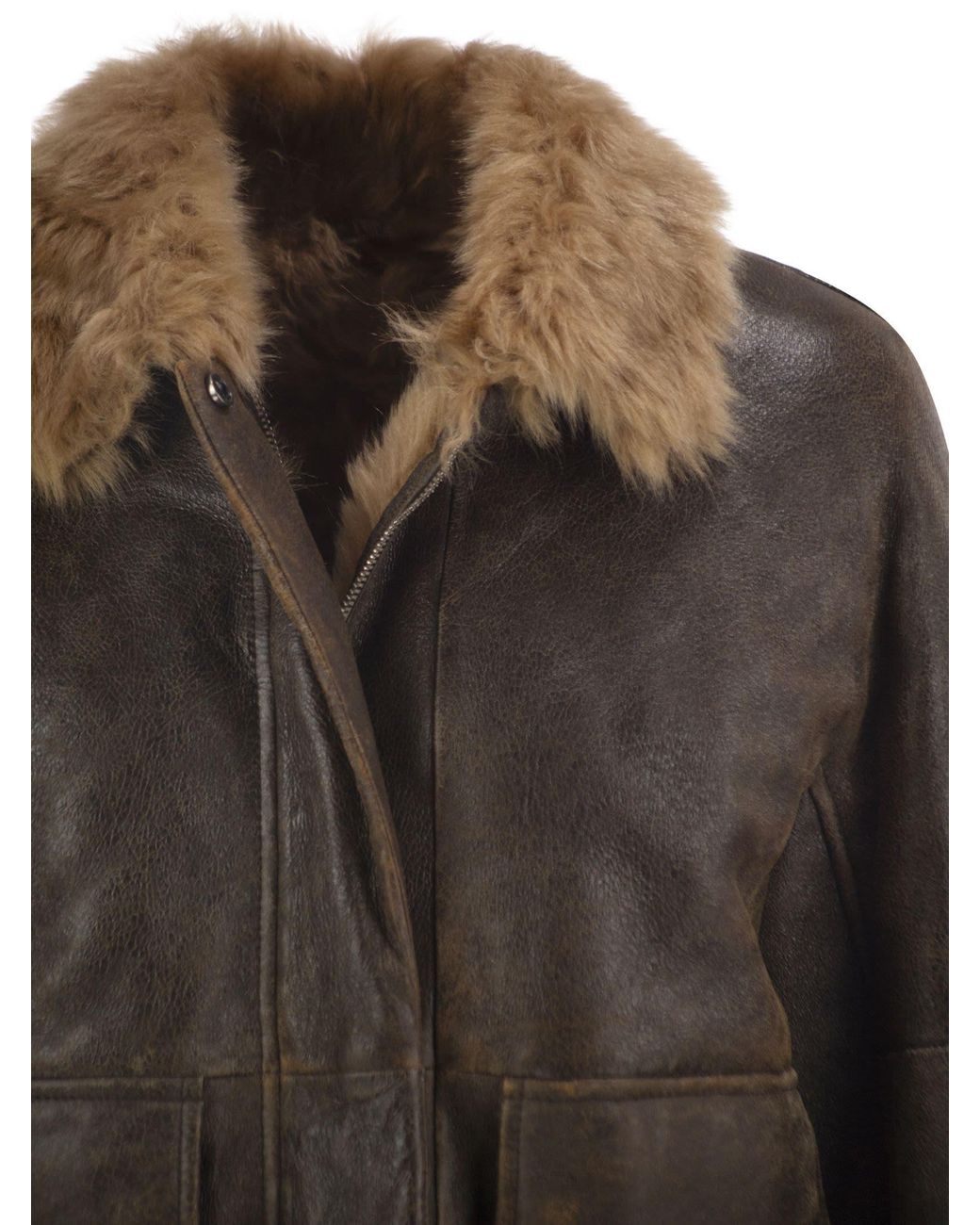 Brunello Cucinelli Gray Aviator Jacket
