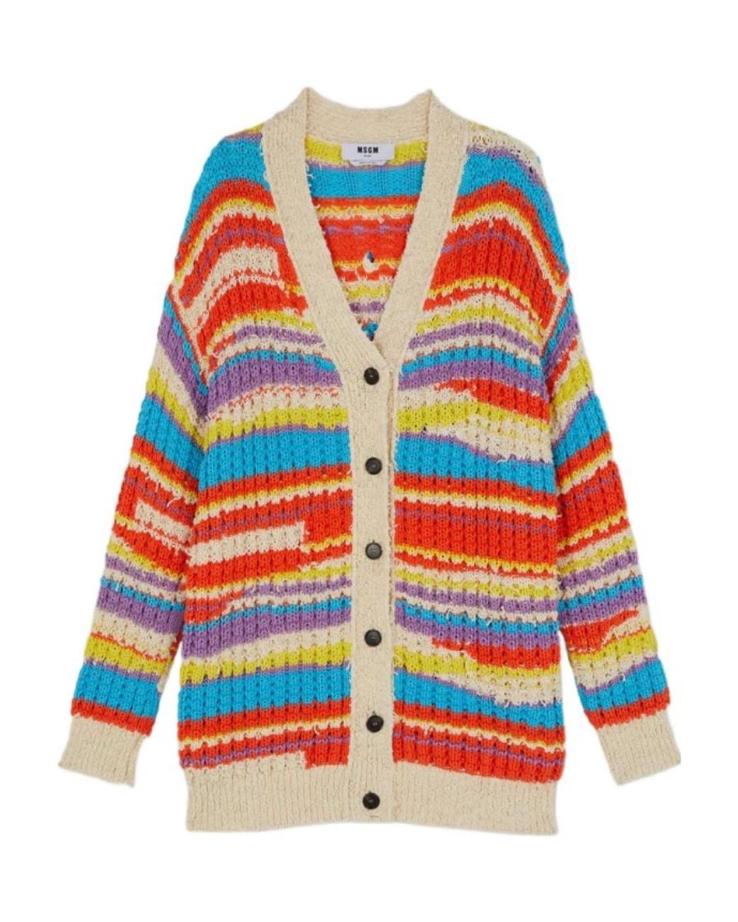 MSGM Red Aglia Knitted Cardigan
