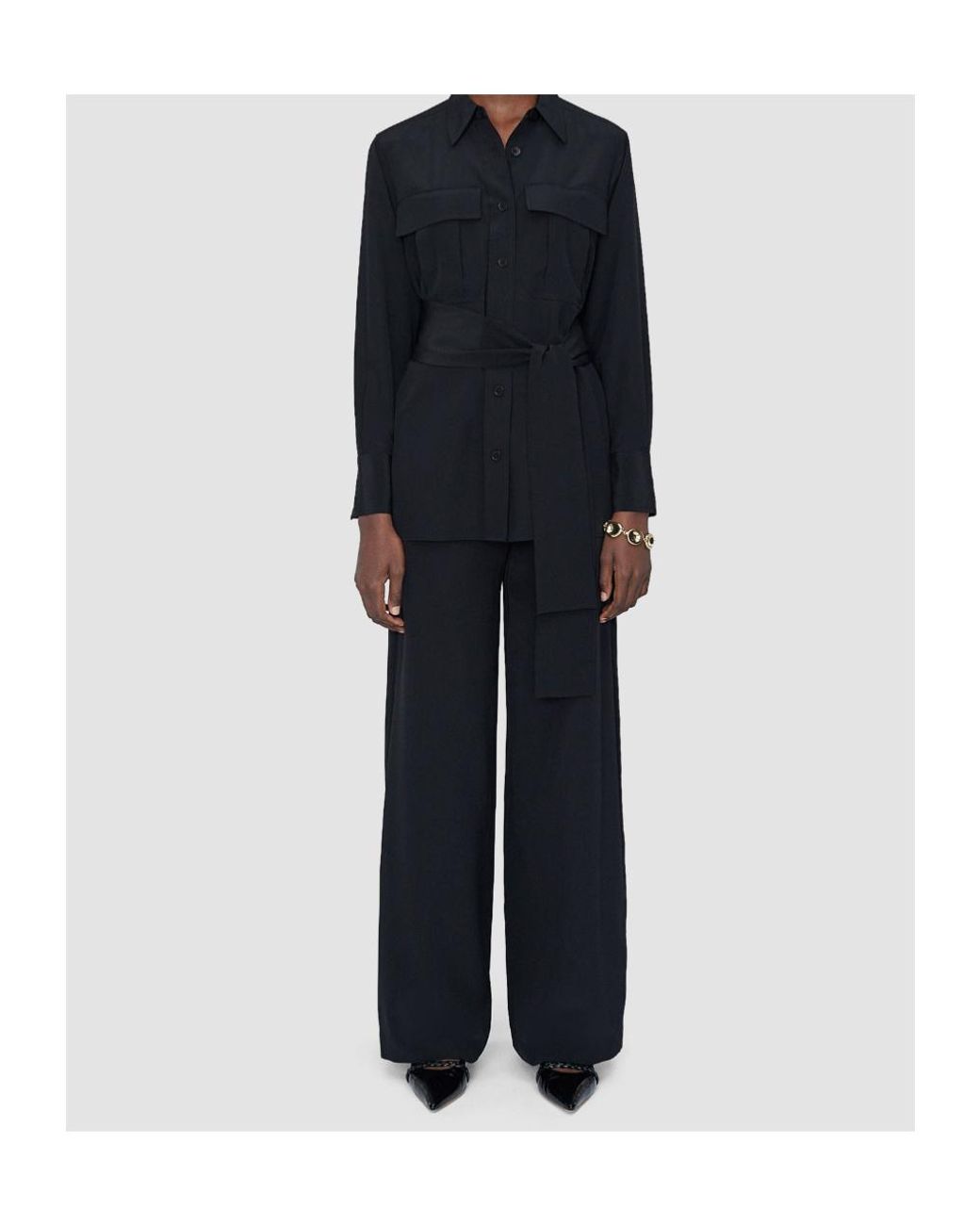 Joseph Black Yas Crepe De Soie Silk Shirt