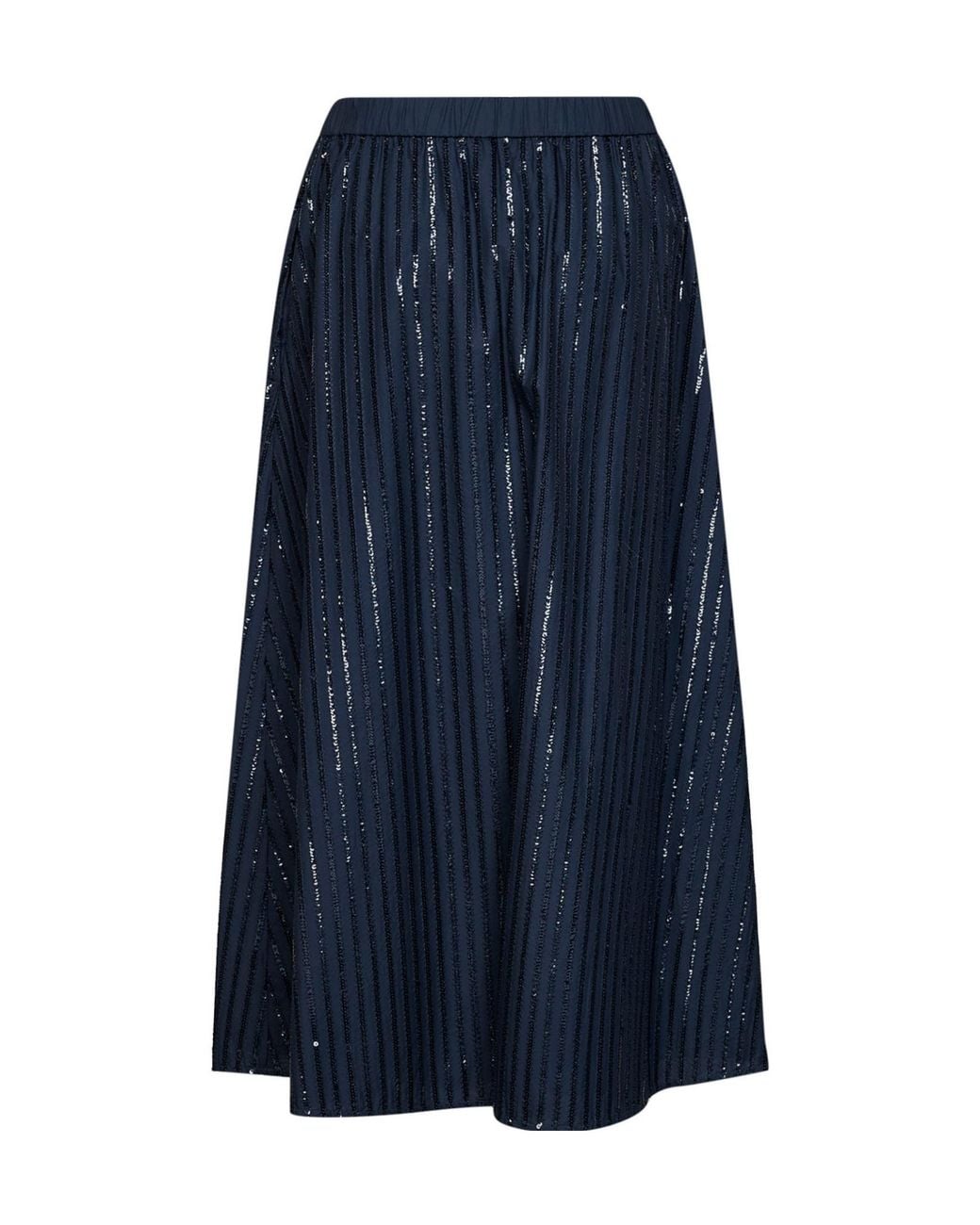 Weekend by Maxmara Blue Cotton Sequin Maxi Skirt