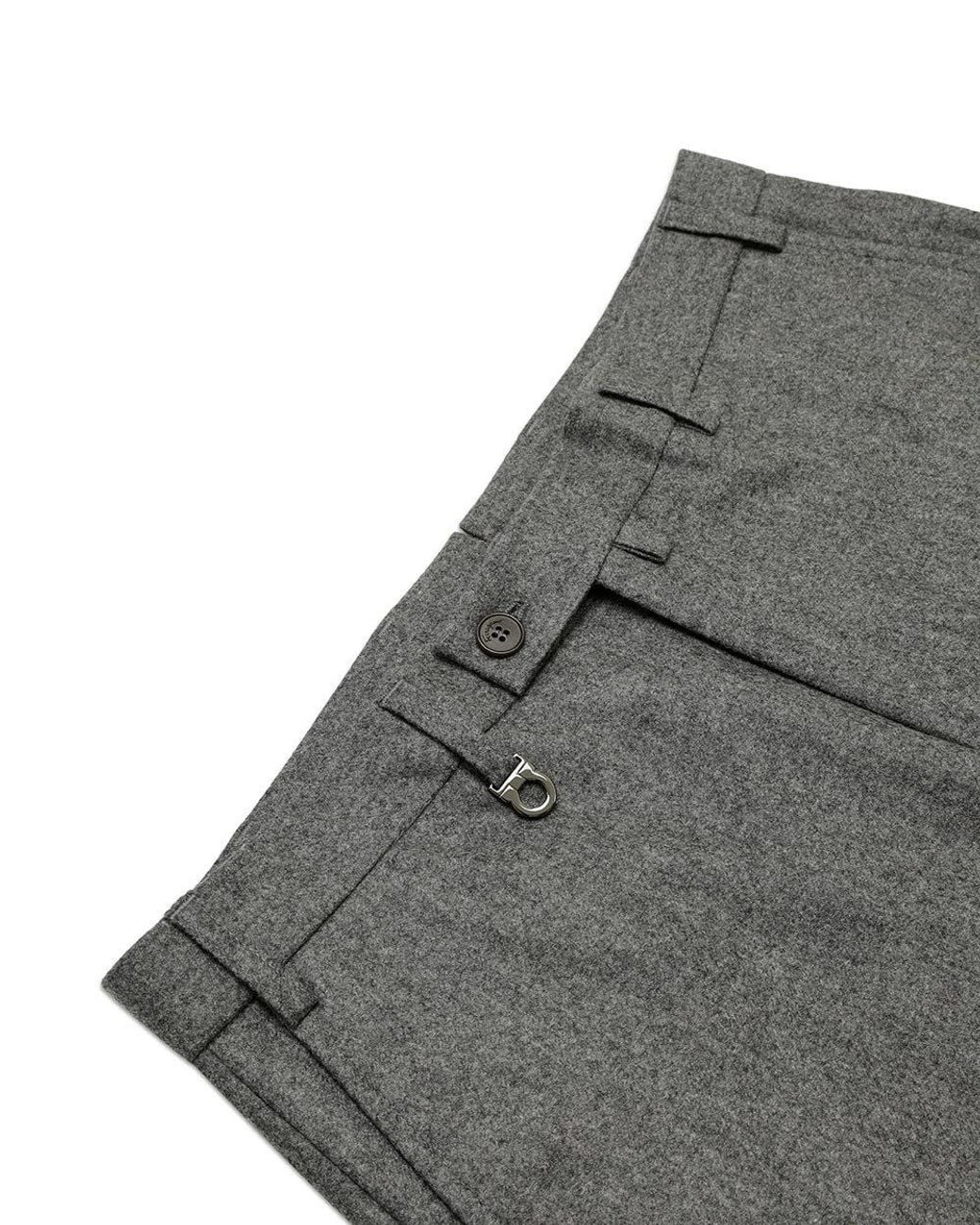 Ferragamo Gray Straight Casual Pants for men