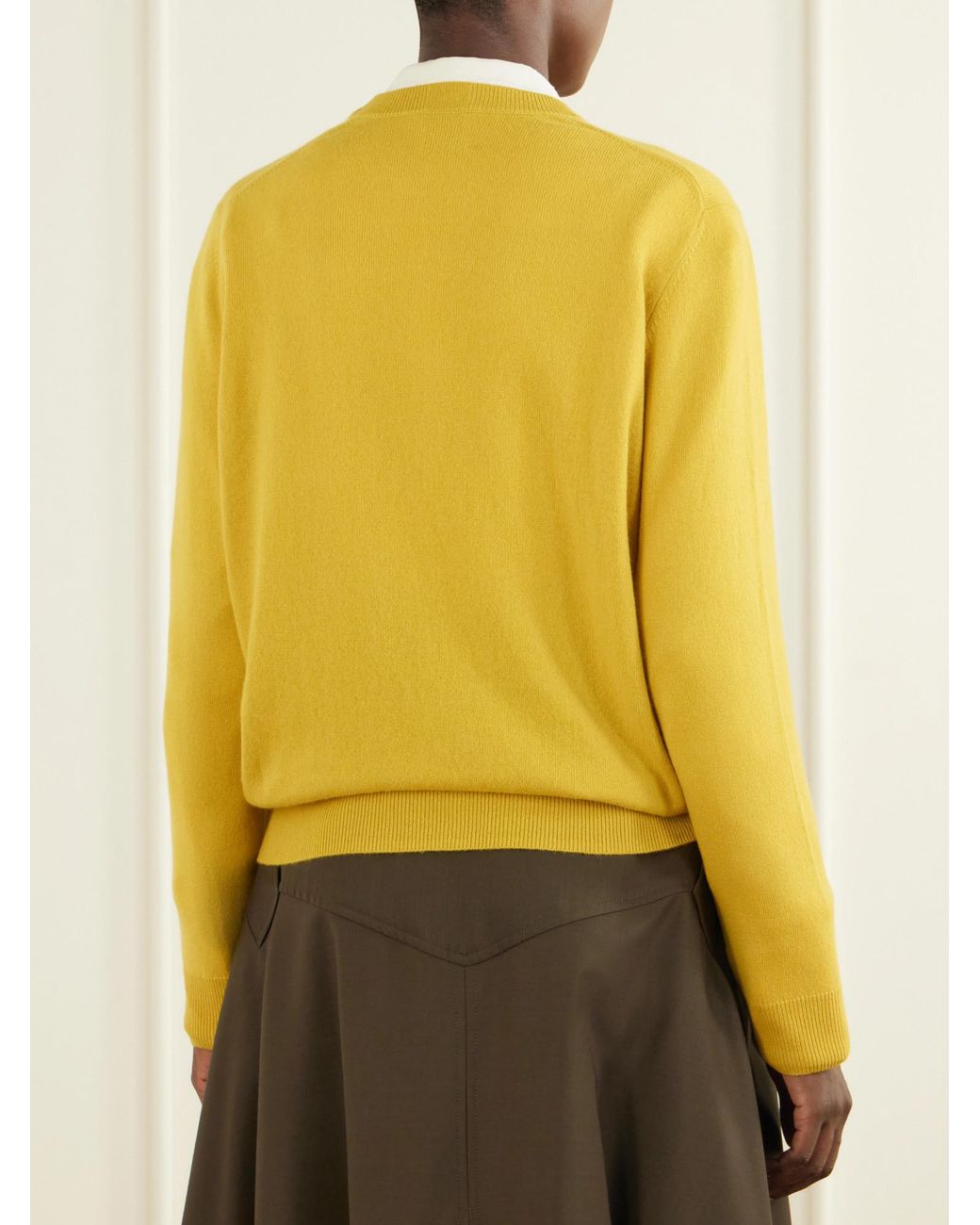 Allude Yellow Cashmere Sweater