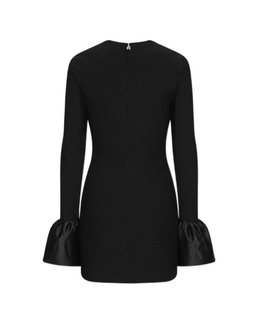 ROTATE BIRGER CHRISTENSEN Black Frill Ruffled-Sleeve Mini Dress