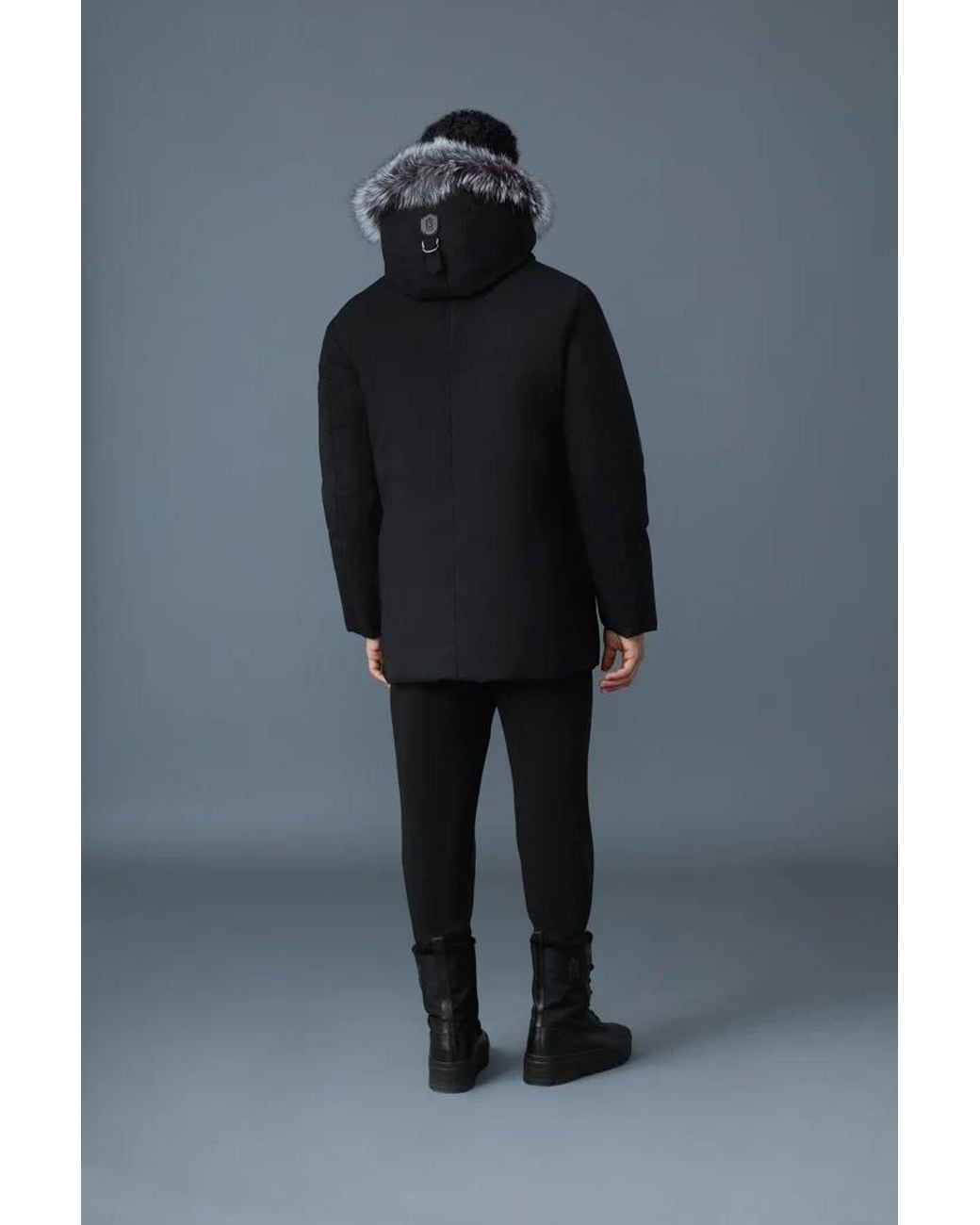 Mackage Black Edward Xz Hooded Down Jacket for men
