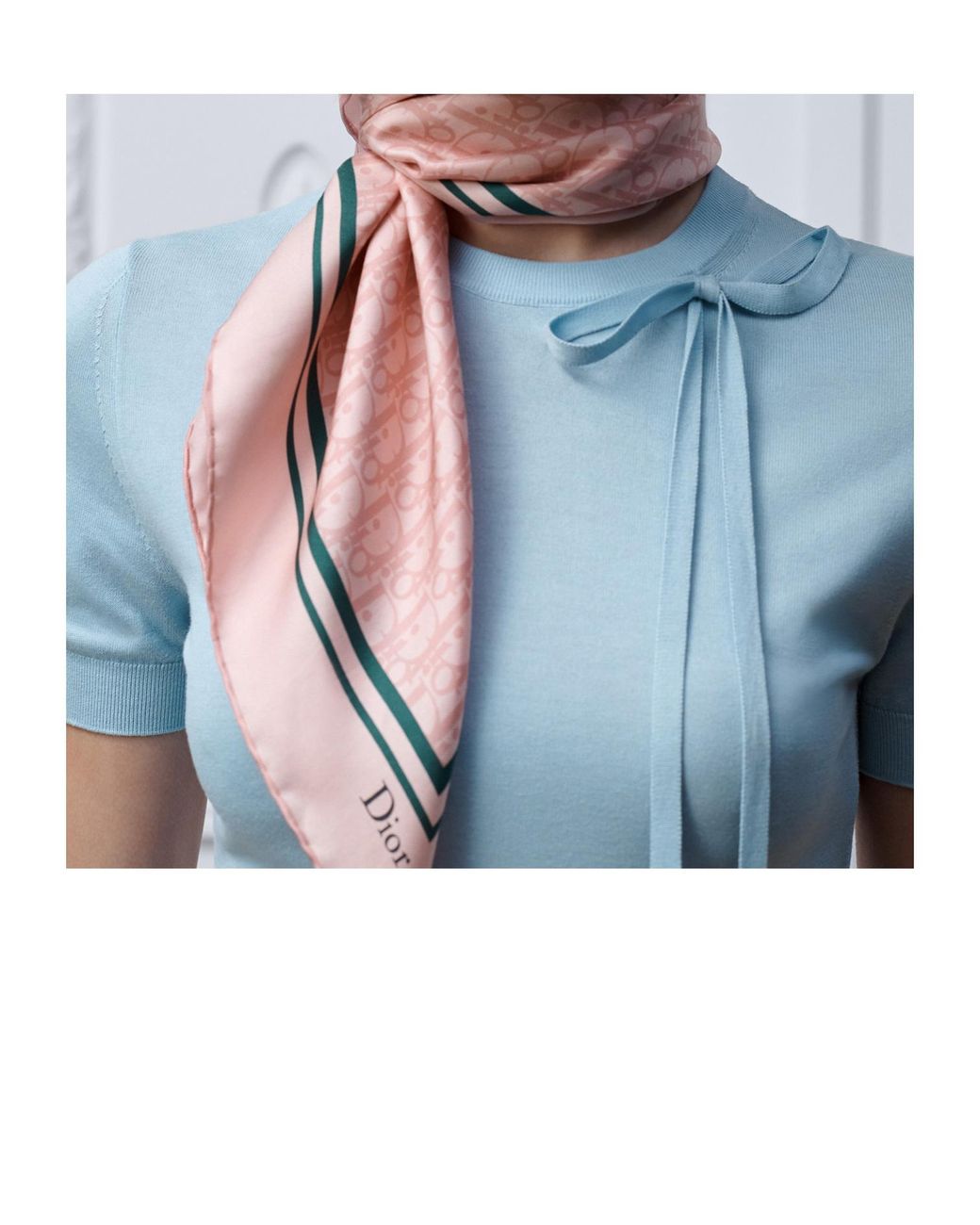 Dior Pink Printed Square Scarf