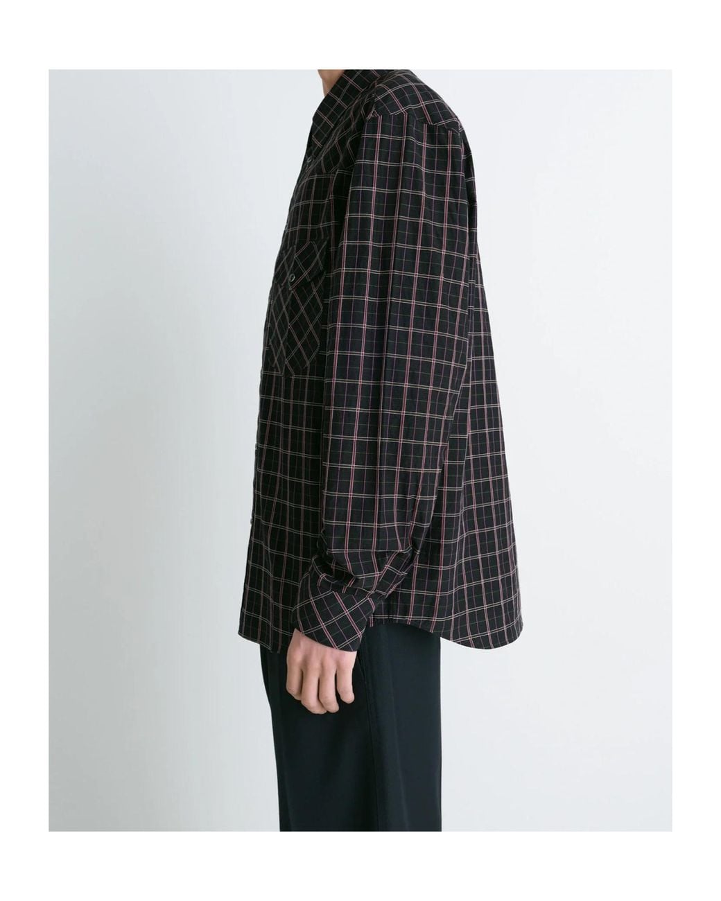 Lemaire Black Check Shirt for men