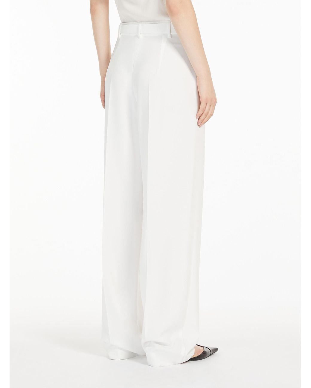 Max Mara White Studio Neottia Belted Wide Leg Trousers