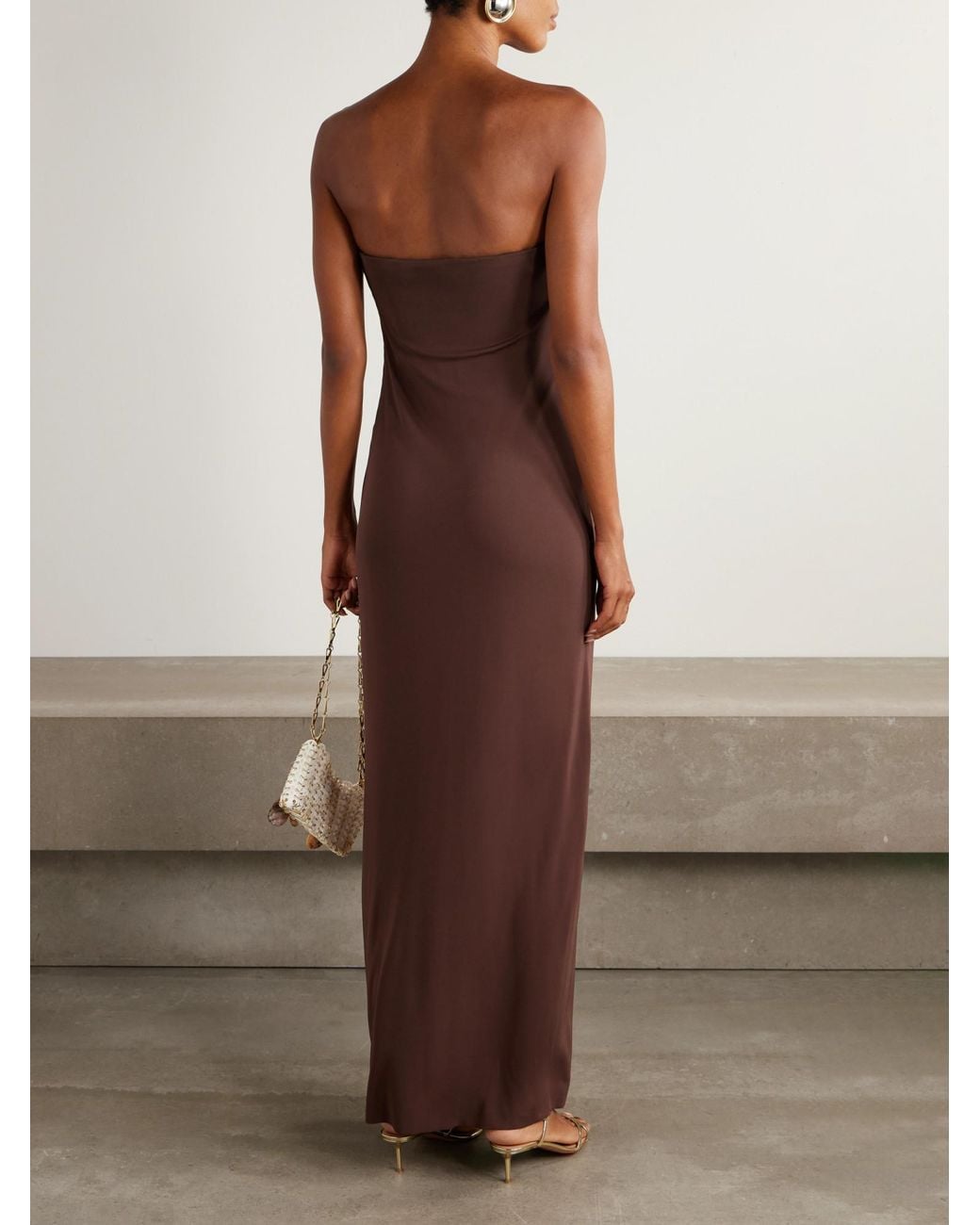 Cult Gaia Brown Stretch-Crepe Maxi Dress