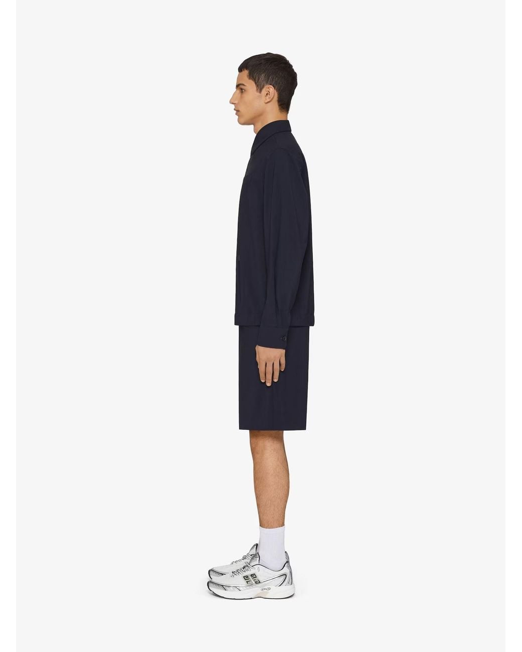 Givenchy Blue 4G Plaque Long-Sleeved Shirt for men
