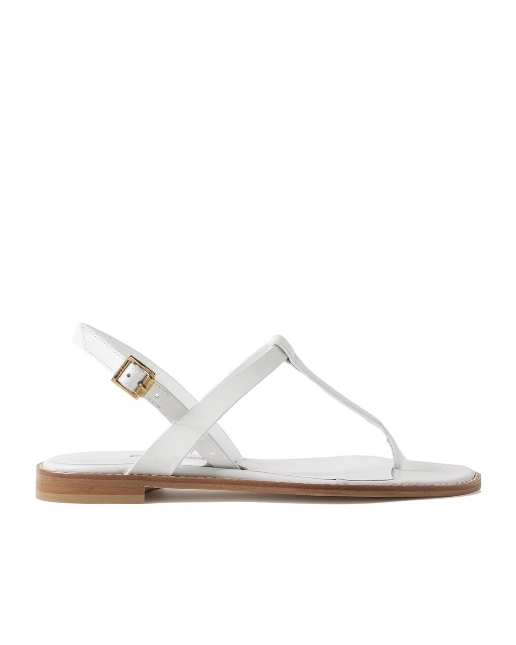 Manolo Blahnik White Leather Slingback Sandals