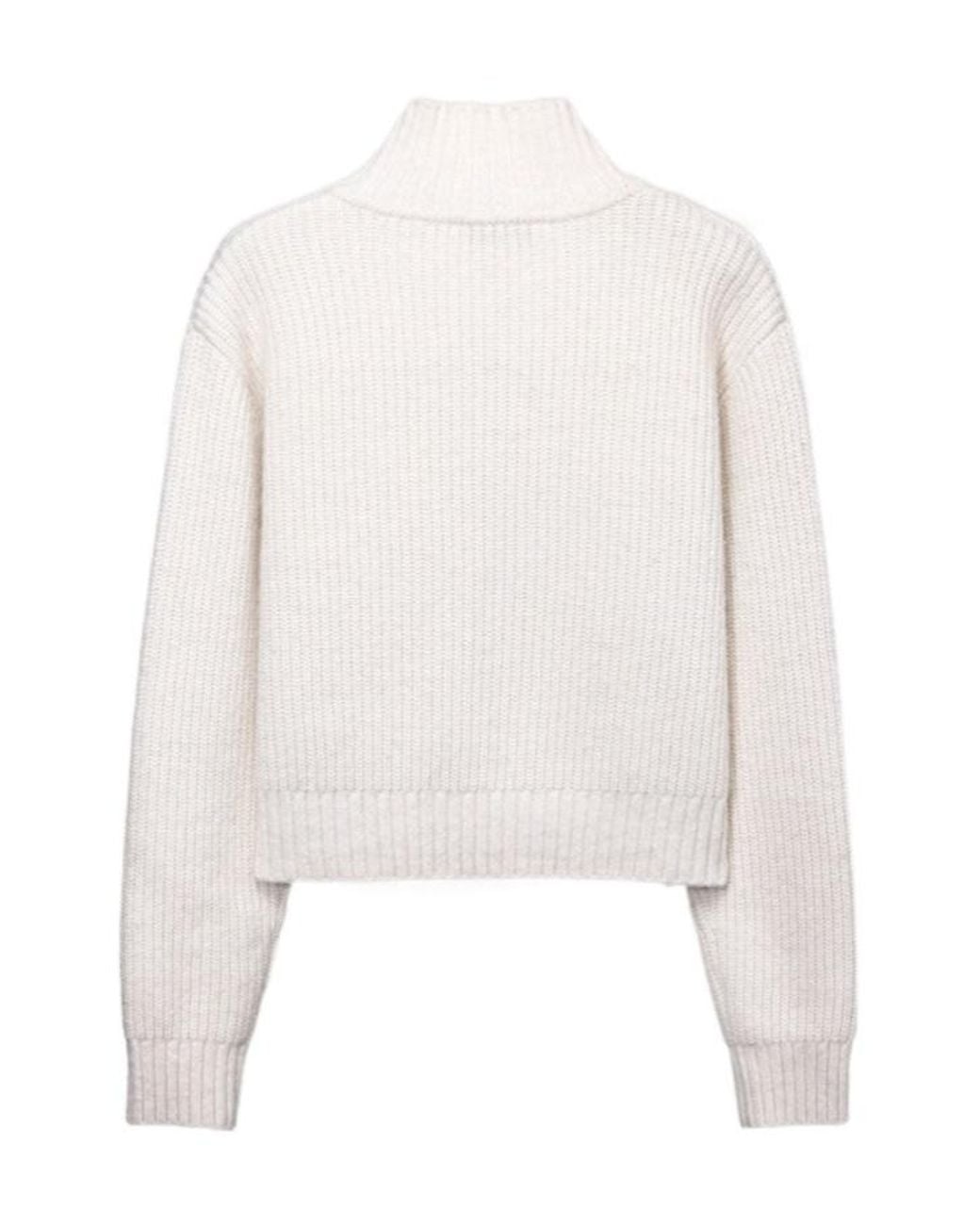 DUNST White High Neck Button Cardigan for men