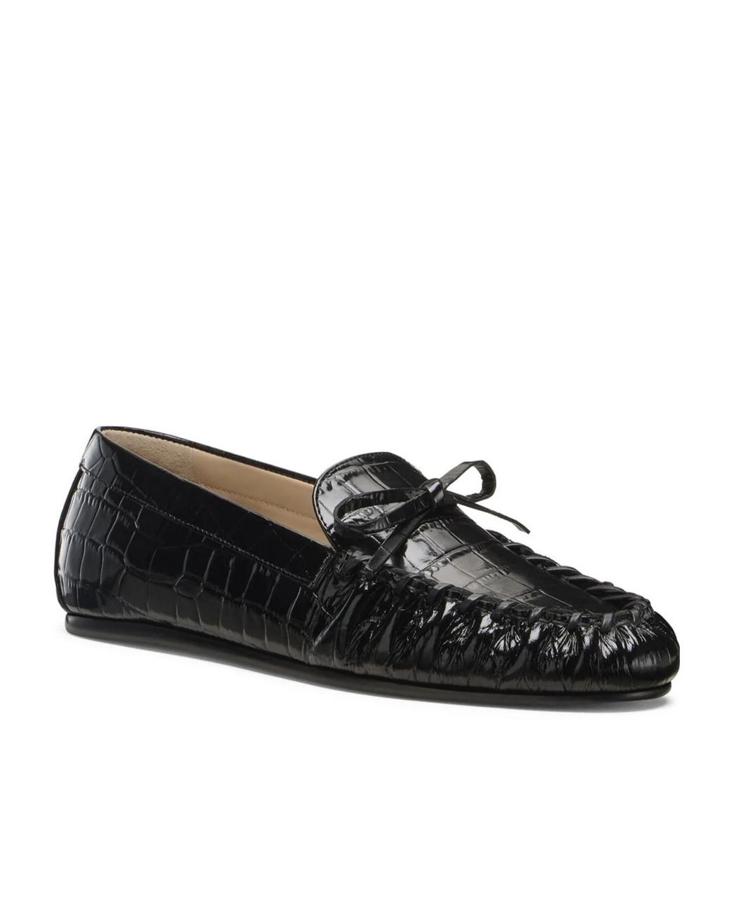 Stuart Weitzman Black Britt Bow Flats
