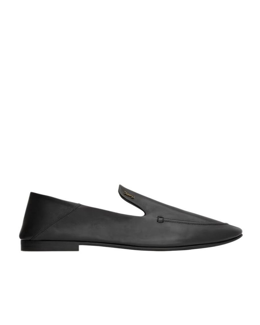 Saint Laurent Black Logo-Plaque Loafers for men