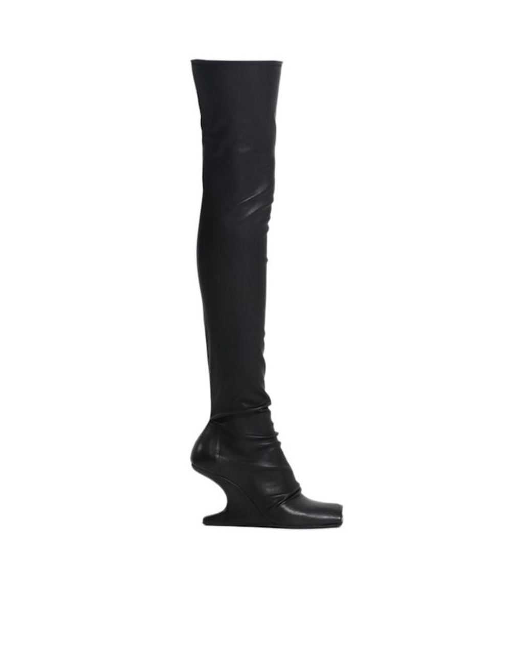 Rick Owens Black 80Mm Cantilever Leather Sock Boots