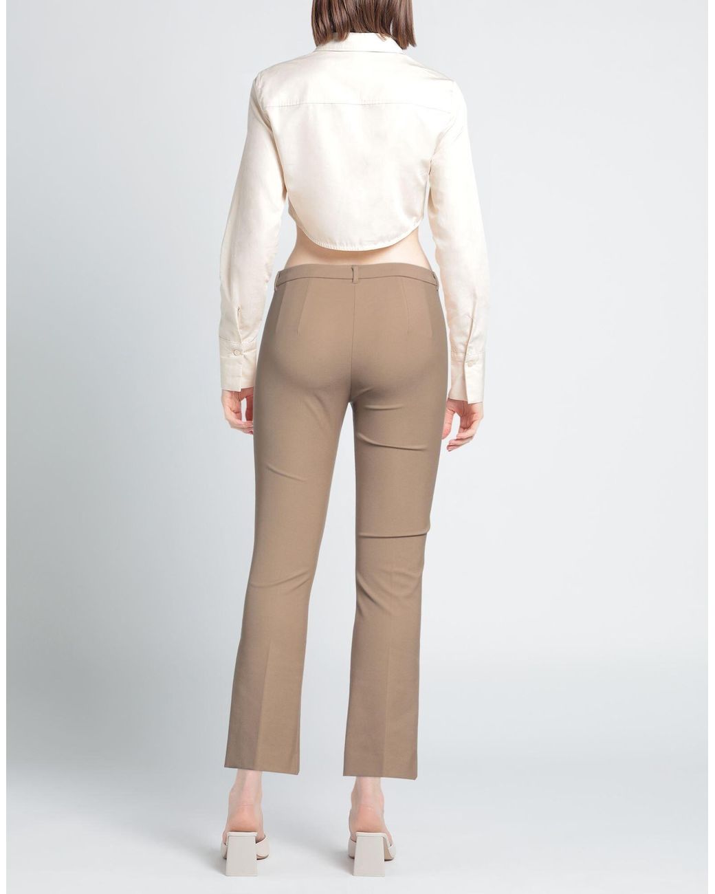 Max Mara Natural Solid Twill Pants