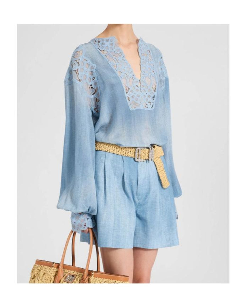 Ermanno Scervino Blue Long-Sleeve Blouse