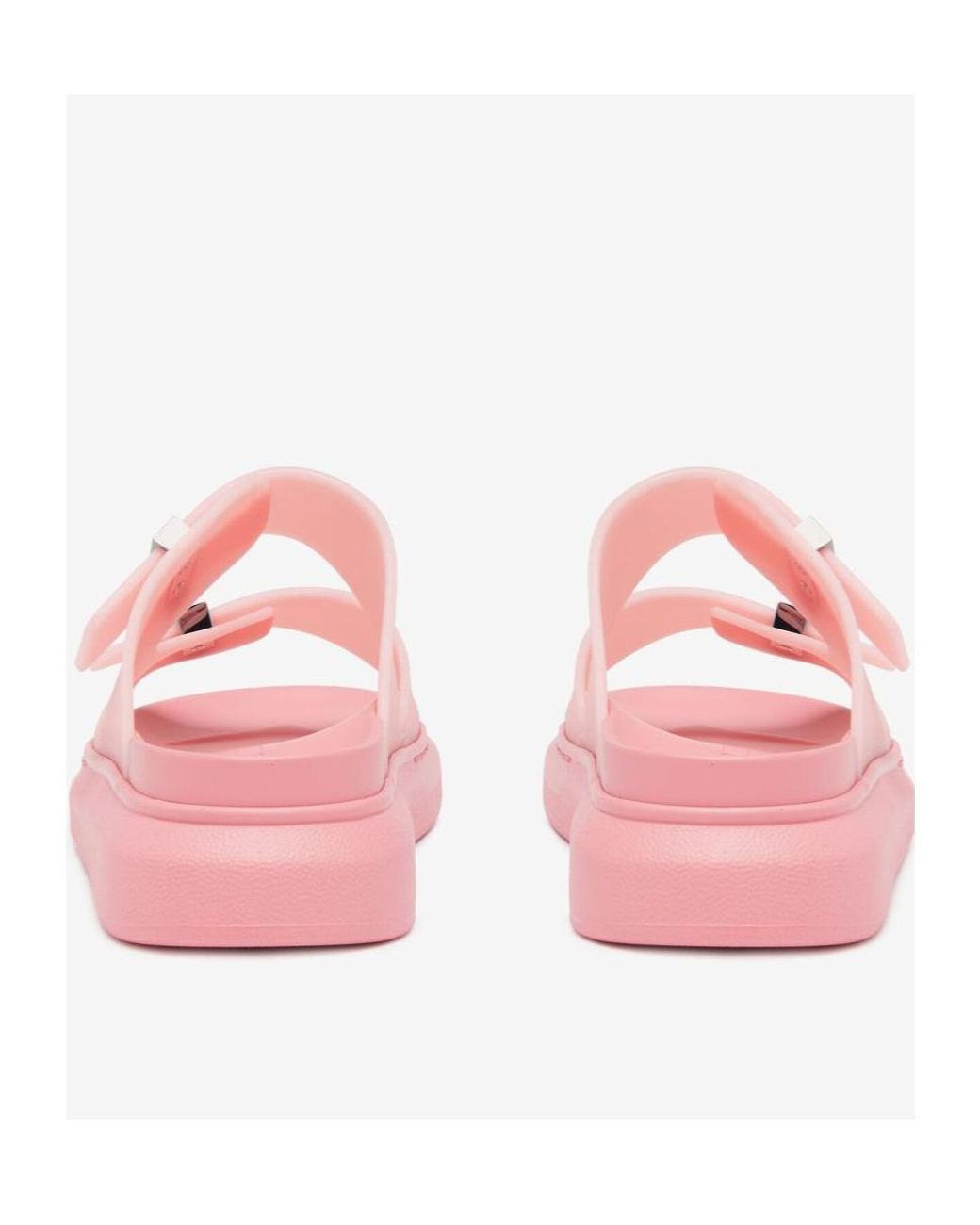 McQueen Pink Hybrid Double Buckled Slides