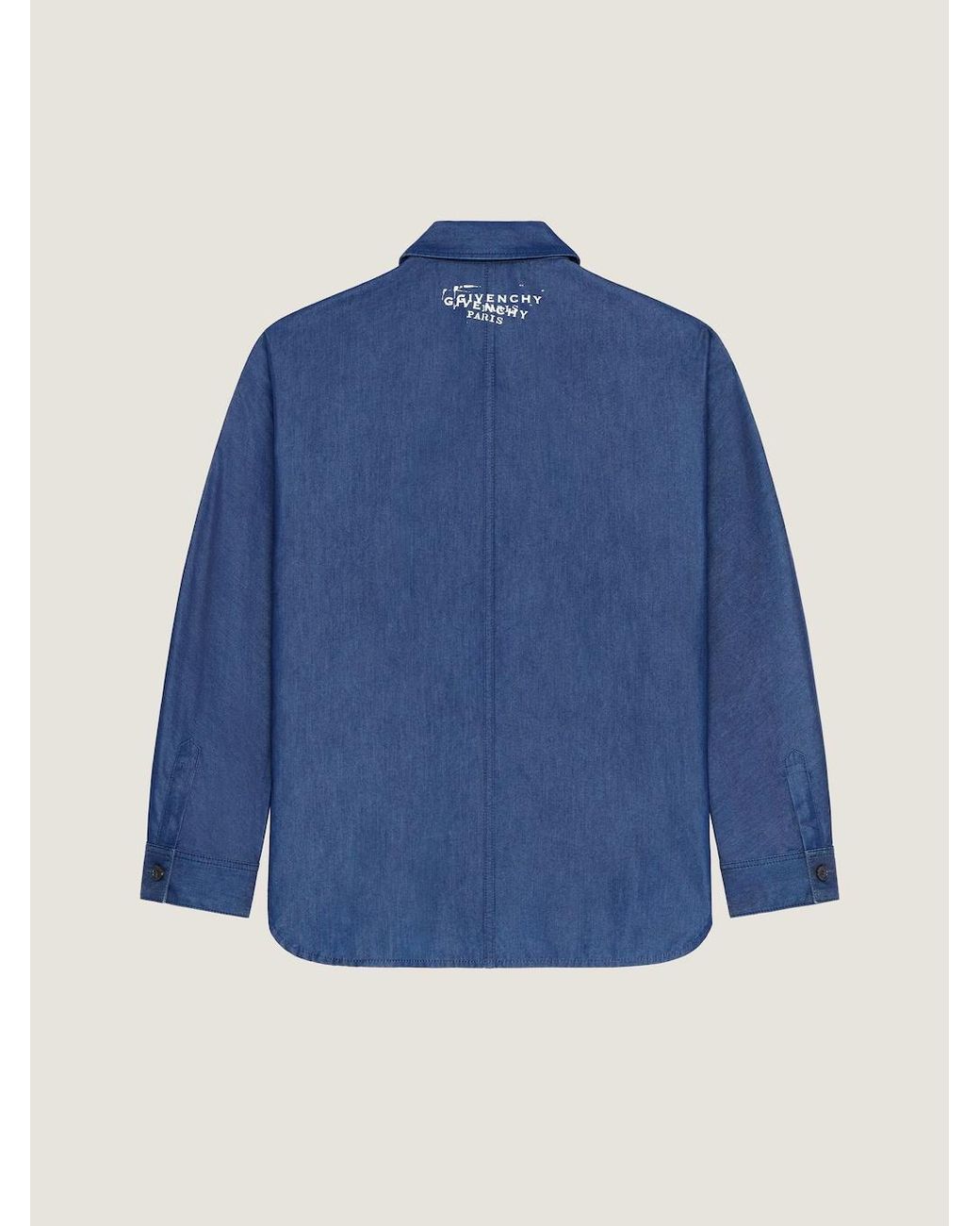 Givenchy Blue Couture Seam Denim Overshirt for men