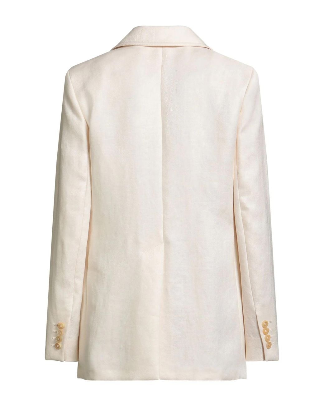 Max Mara White Simple Solid-Colored Blazer