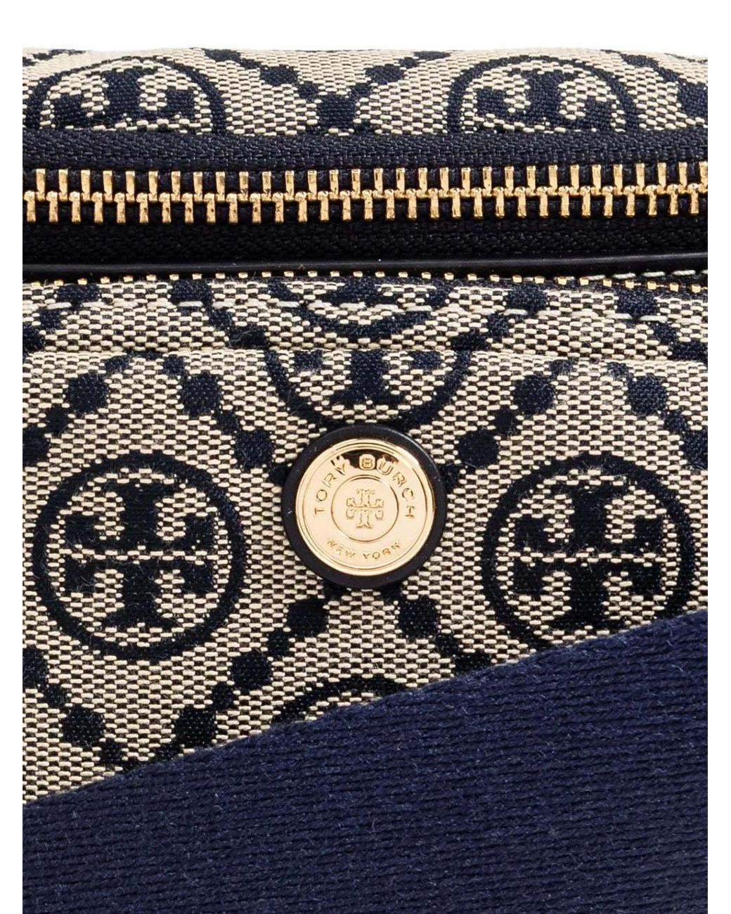 Tory Burch Blue T Monogram Mini Belt Bag