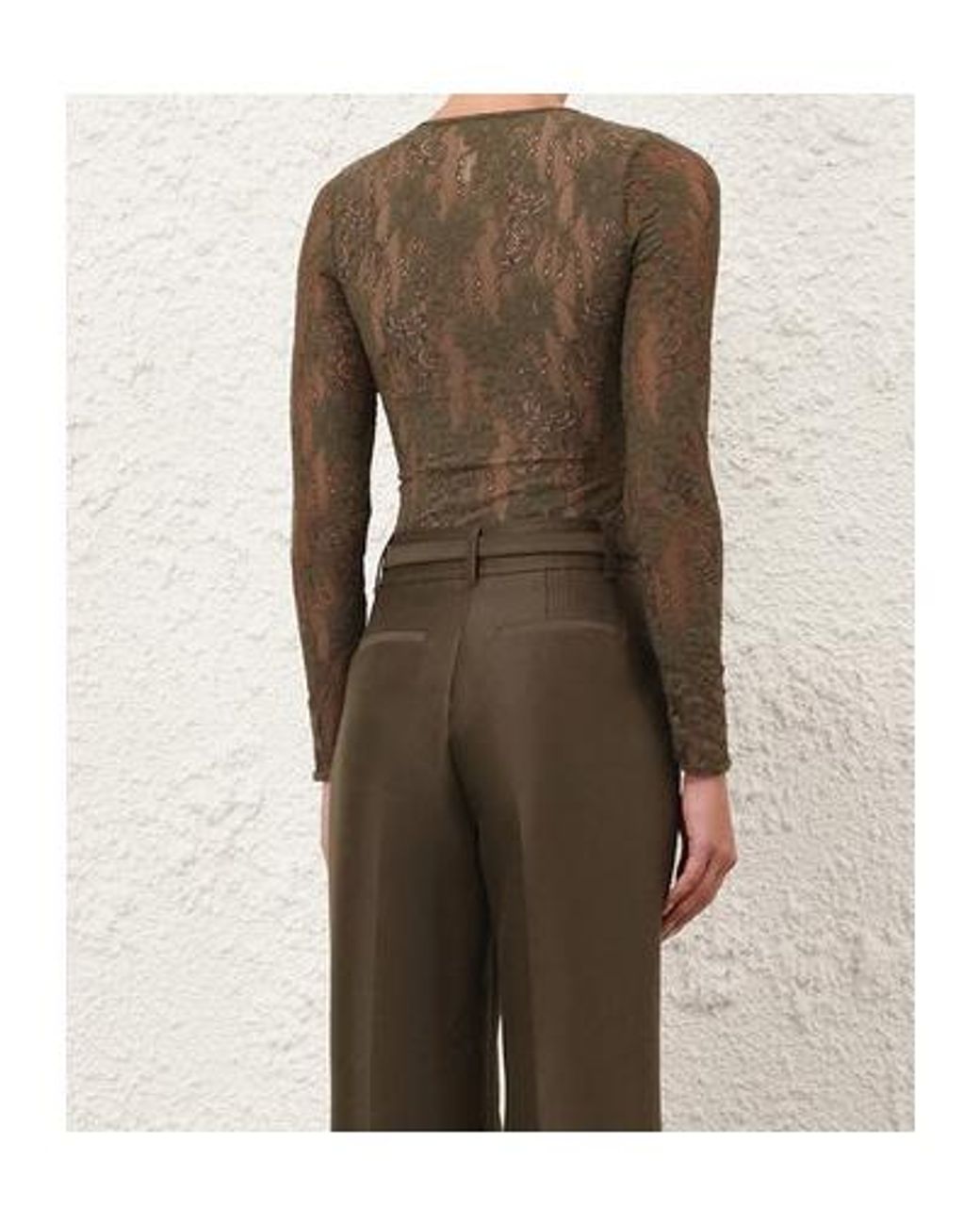 Zimmermann Green Lace Bodysuit