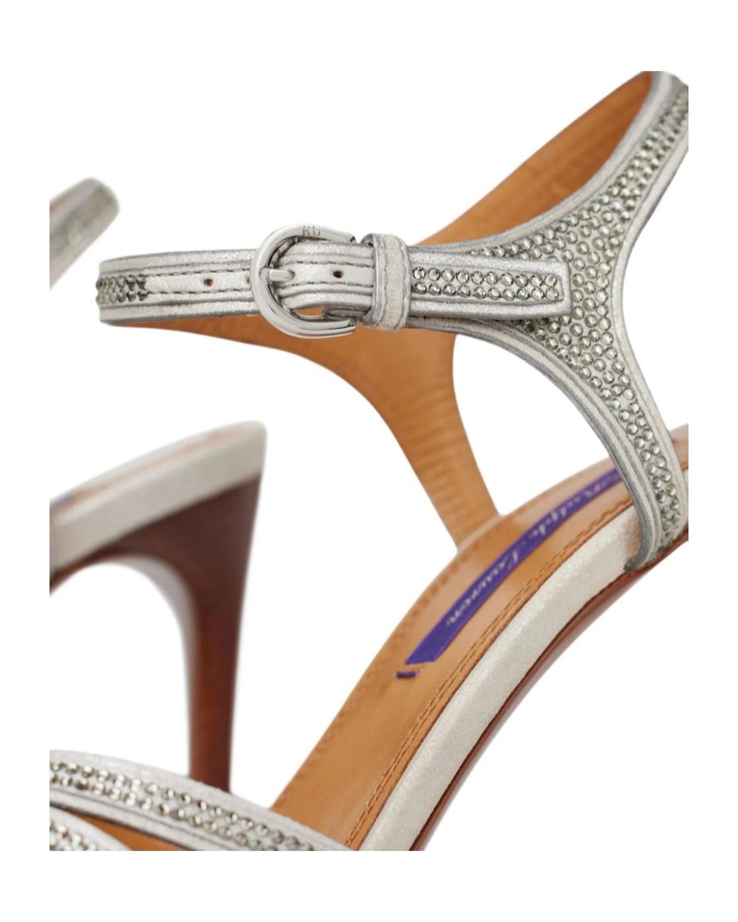 Ralph Lauren White 95Mm Embellished Knot Heeled Sandals