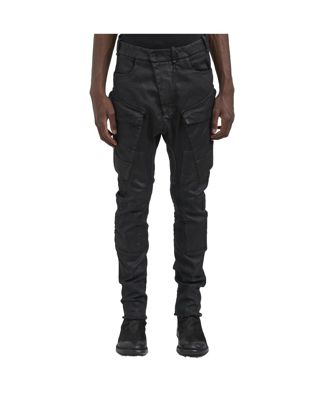 Masnada Black Casual Trousers With Belt Loops for men