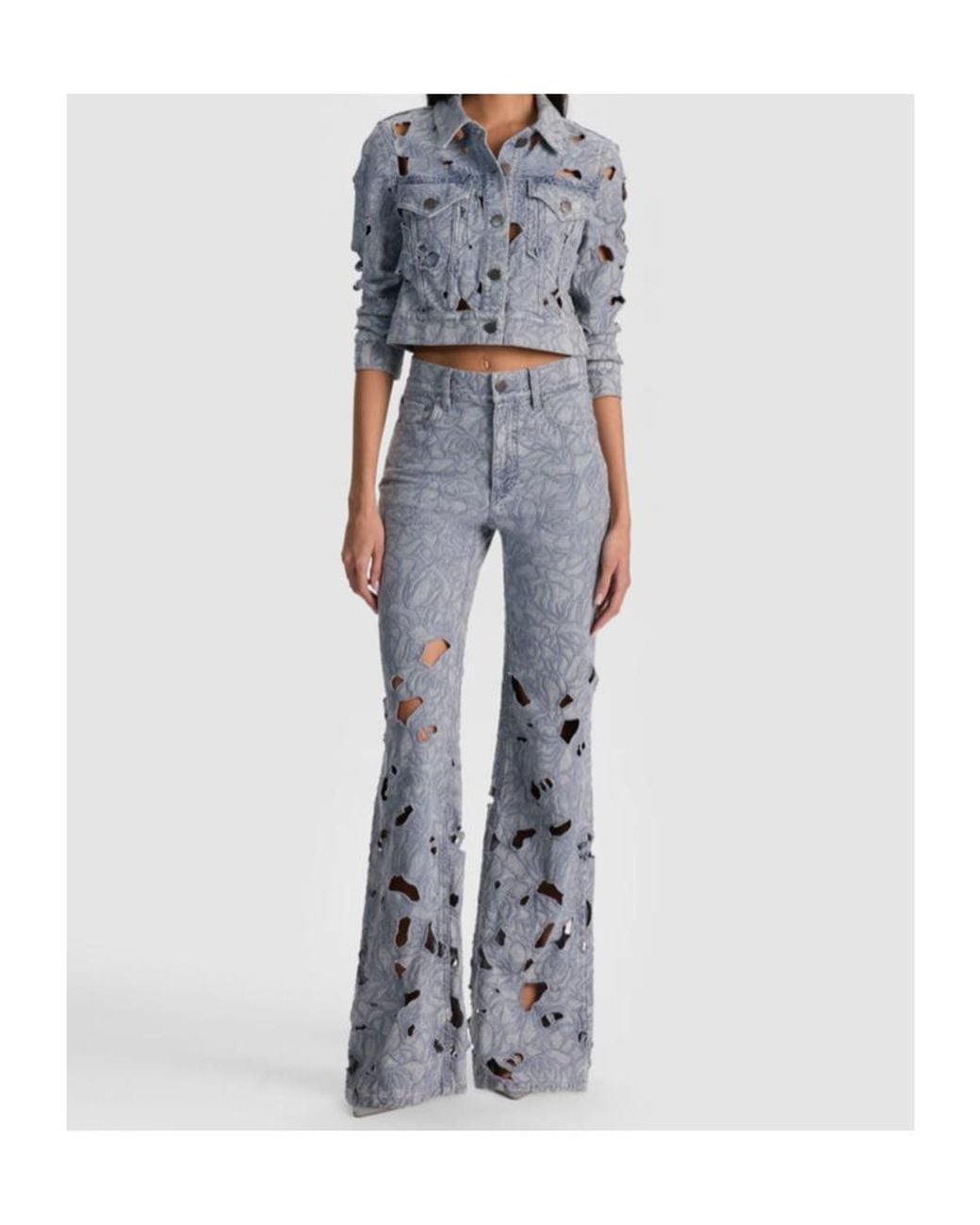 Alice + Olivia Blue Belt-Loop Jeans