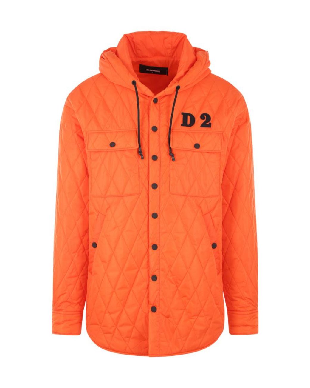 DSquared² Orange Logo-Patch Quilted Jacket for men