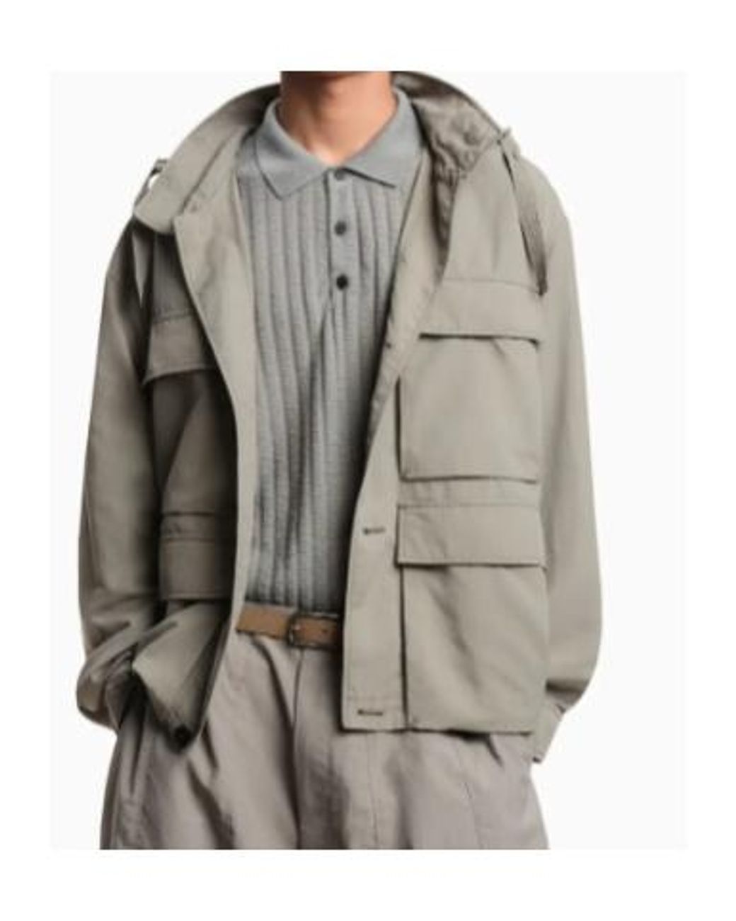 Emporio Armani Gray Buttoned Pocket Jacket for men
