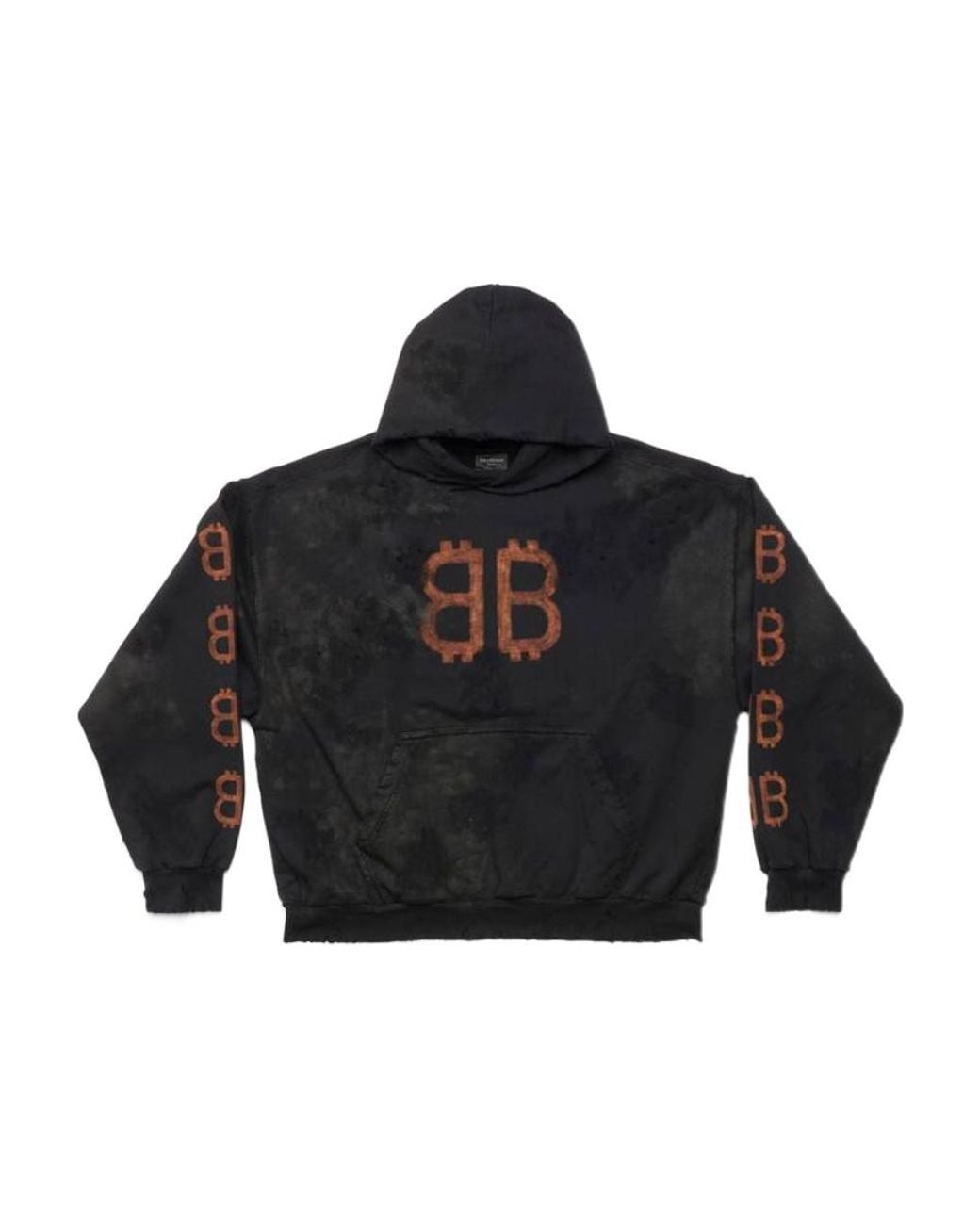 Balenciaga Black Crypto Faded Medium Fit Hoodie for men