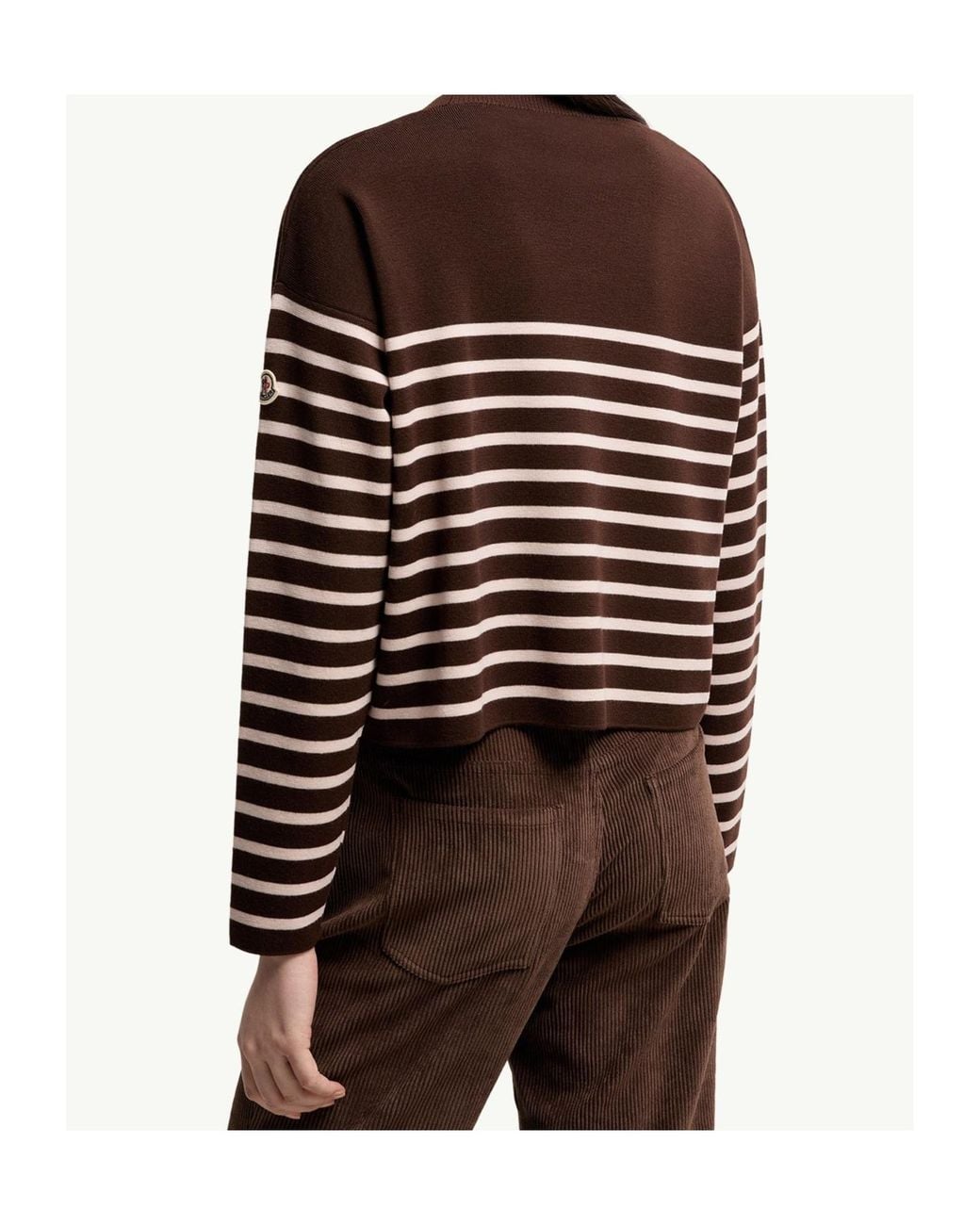 Moncler Brown Striped Crewneck Jumper