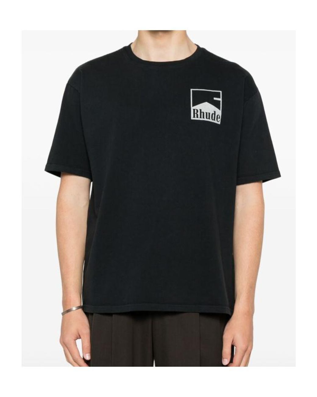 Rhude Black Logo Graphic T-Shirt for men