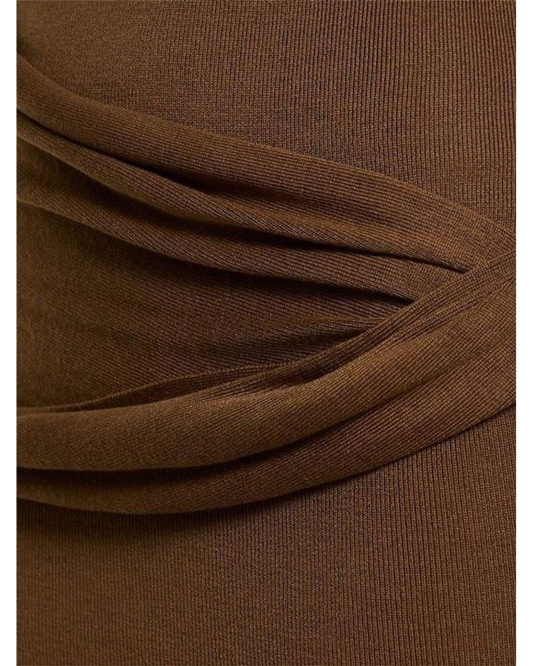 AYA MUSE Brown Slit Dress