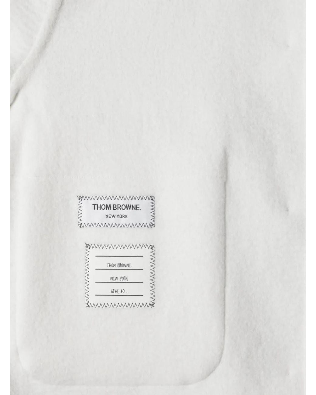 Thom Browne White Bell Sleeve Wool Jacket