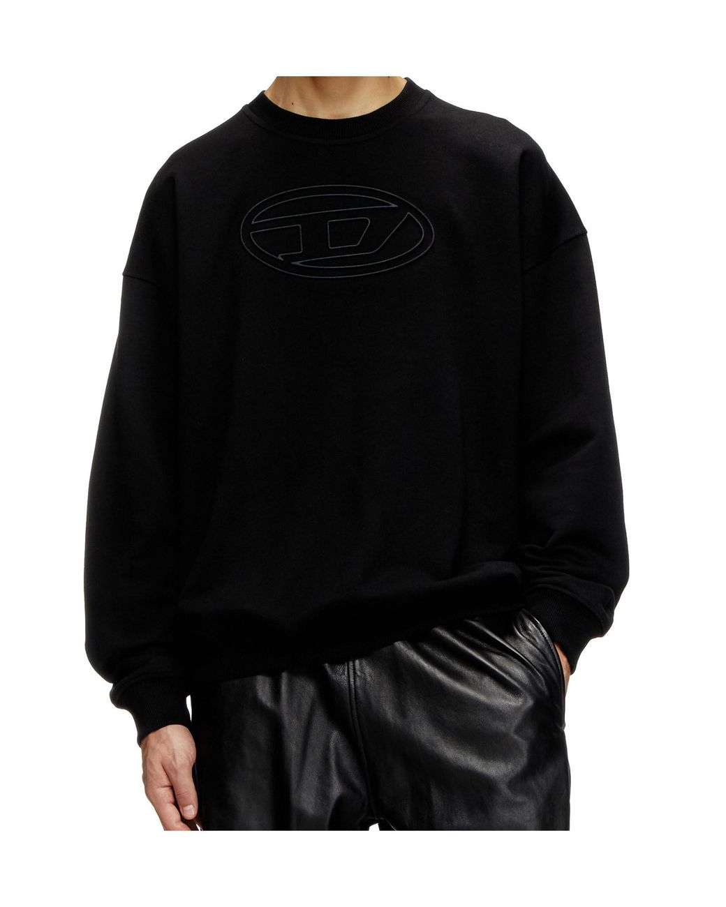 DIESEL Black S-Mart-Bigoval Oval D Sweatshirt for men