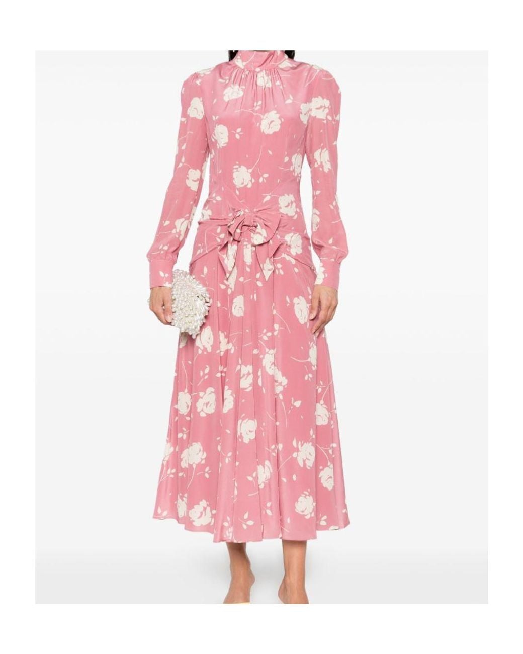 Alessandra Rich Pink Long Sleeve Dress