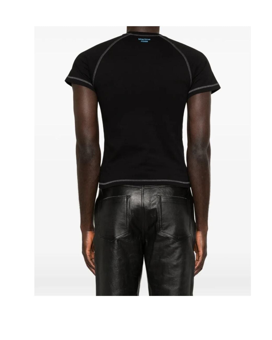 Martine Rose Black Contrast Stitching Graphic T-Shirt for men