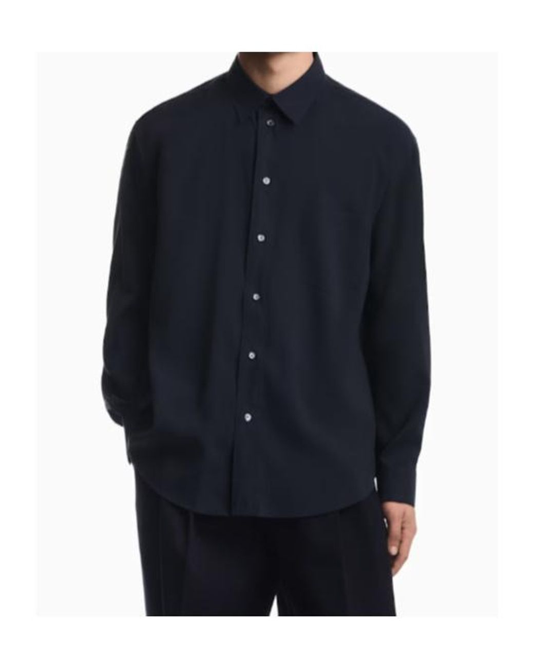 Emporio Armani Blue Regular Fit Pocket Shirt for men