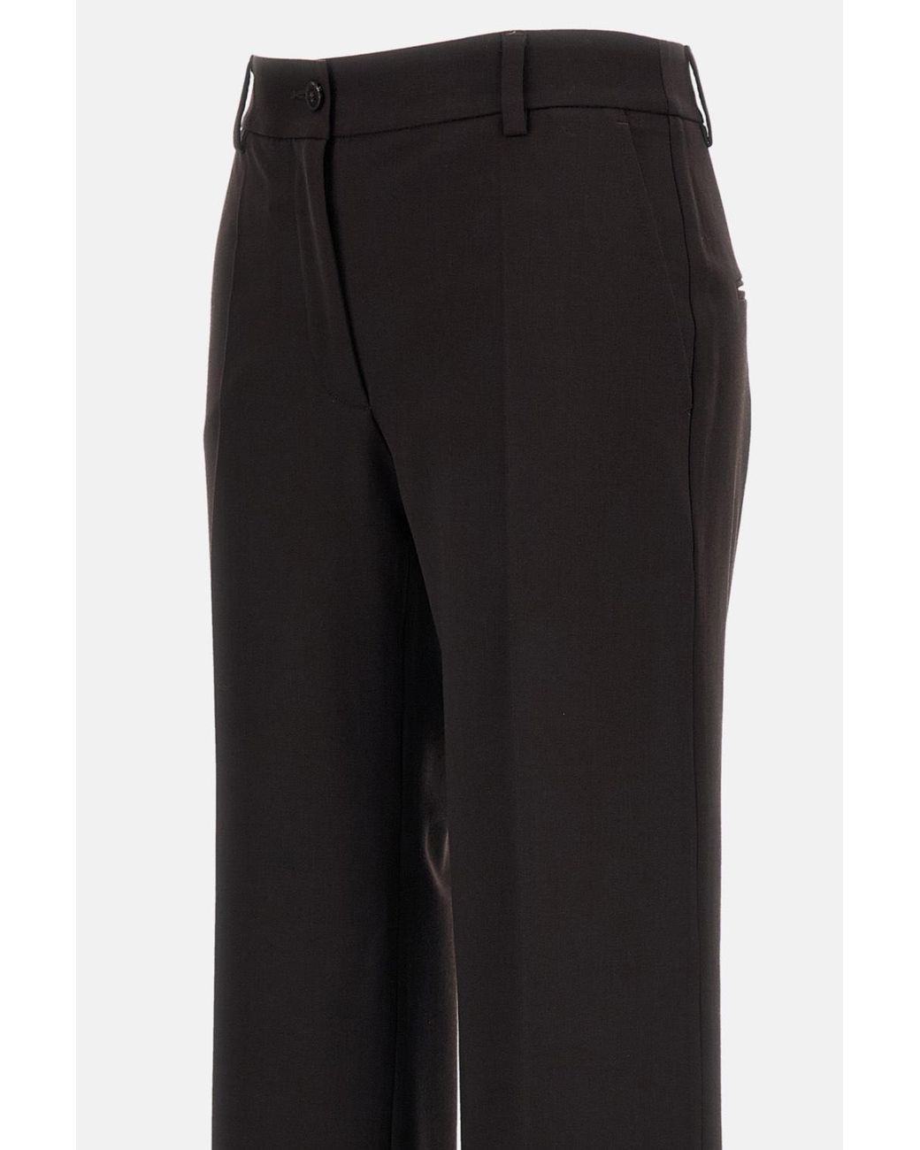 Alberto Biani Black Turned-Up Hem Trousers