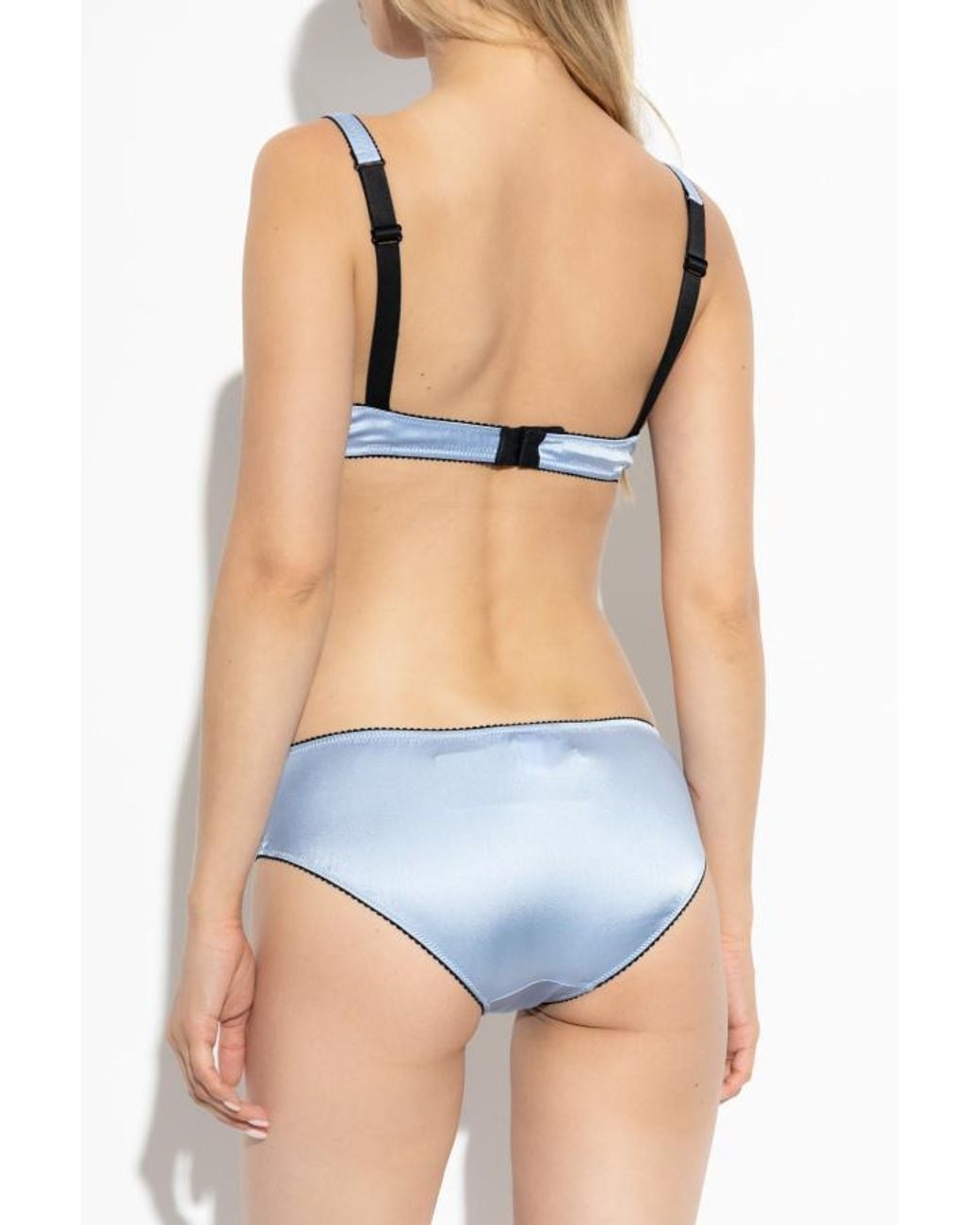 Dolce & Gabbana Blue Elastic Waist Satin Panties