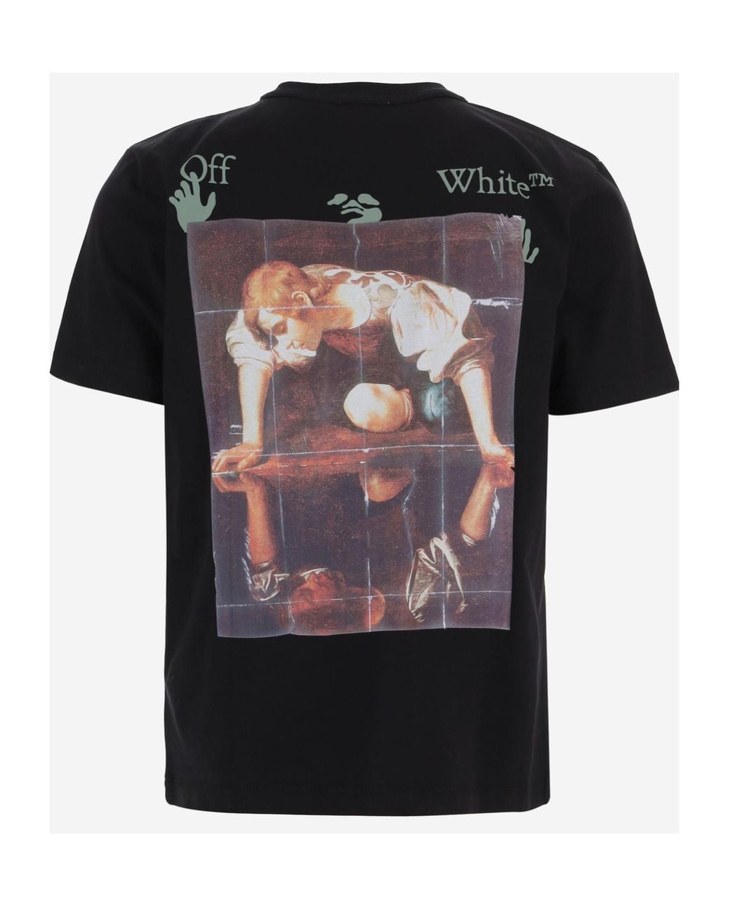 Off-White c/o Virgil Abloh Black Logo Printed Crewneck T-Shirt for men