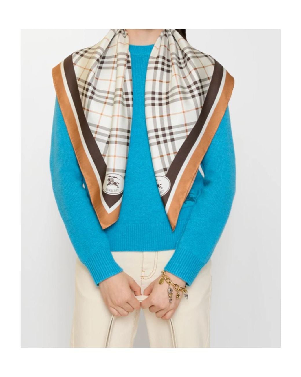 Burberry Natural Check Knight Stamp Scarf