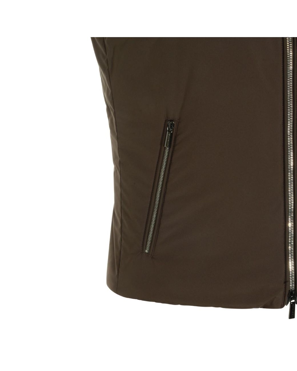 Moorer Brown Zip-Up Stand-Collar Gilet for men