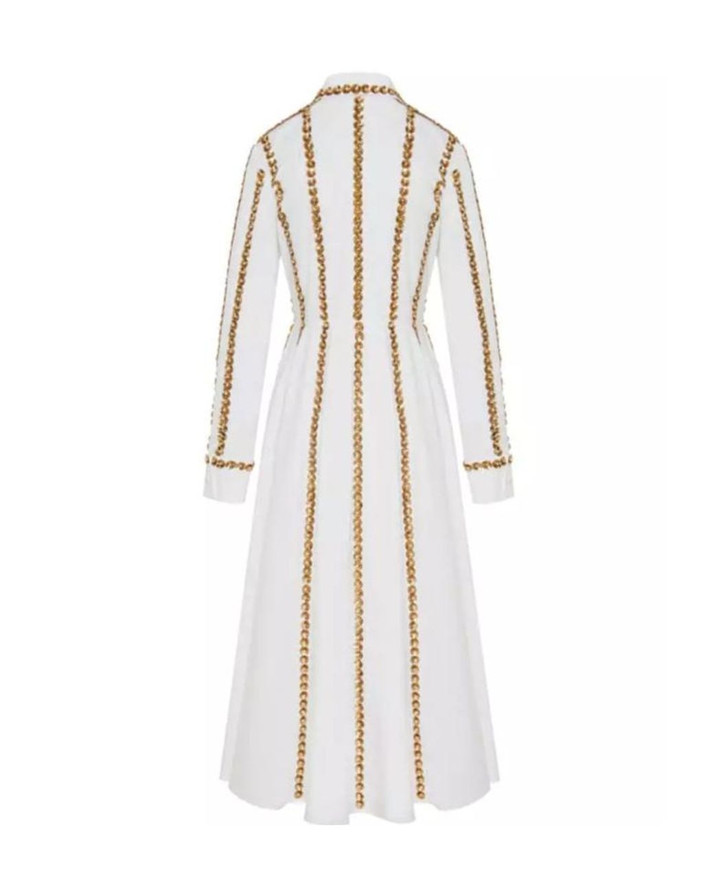 Valentino White Sequin-Embellished Shirt Dress