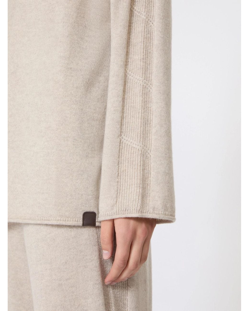 Max Mara White Textured Panelled Sweater