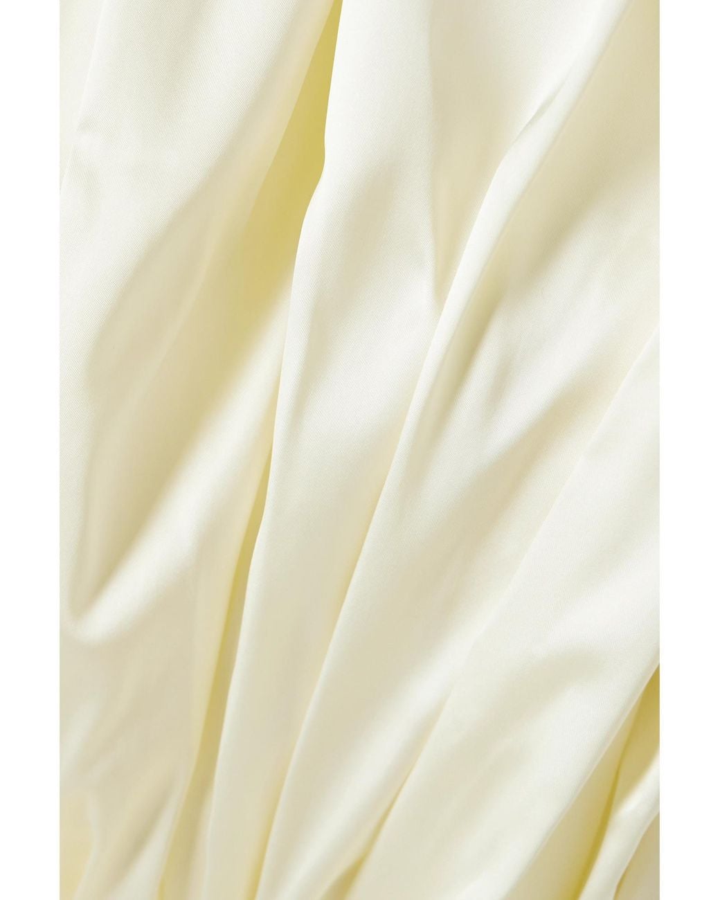 TOVE Metallic Strapless Gathered Satin Top