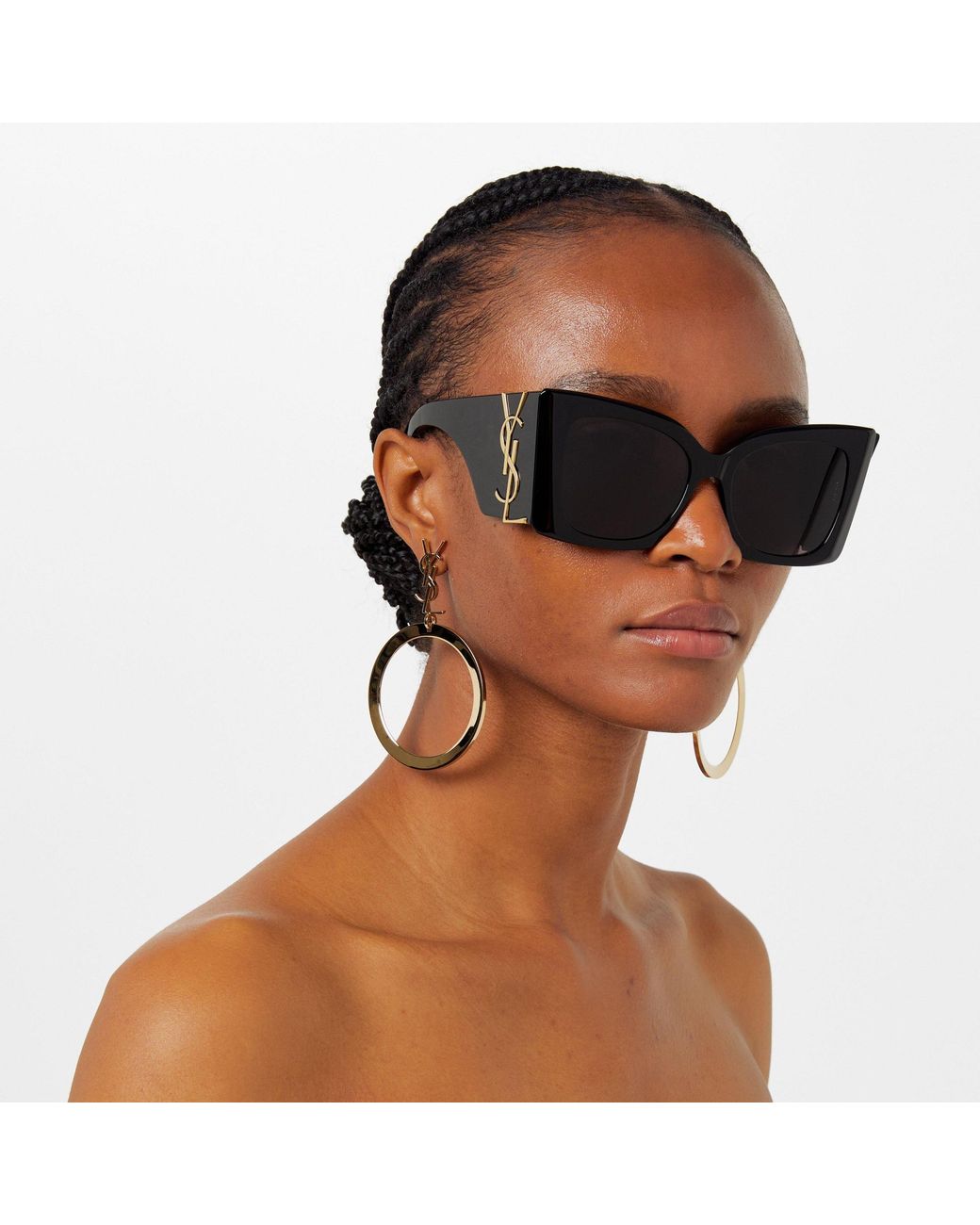 Saint Laurent White Fashion Versatile Sunglasses