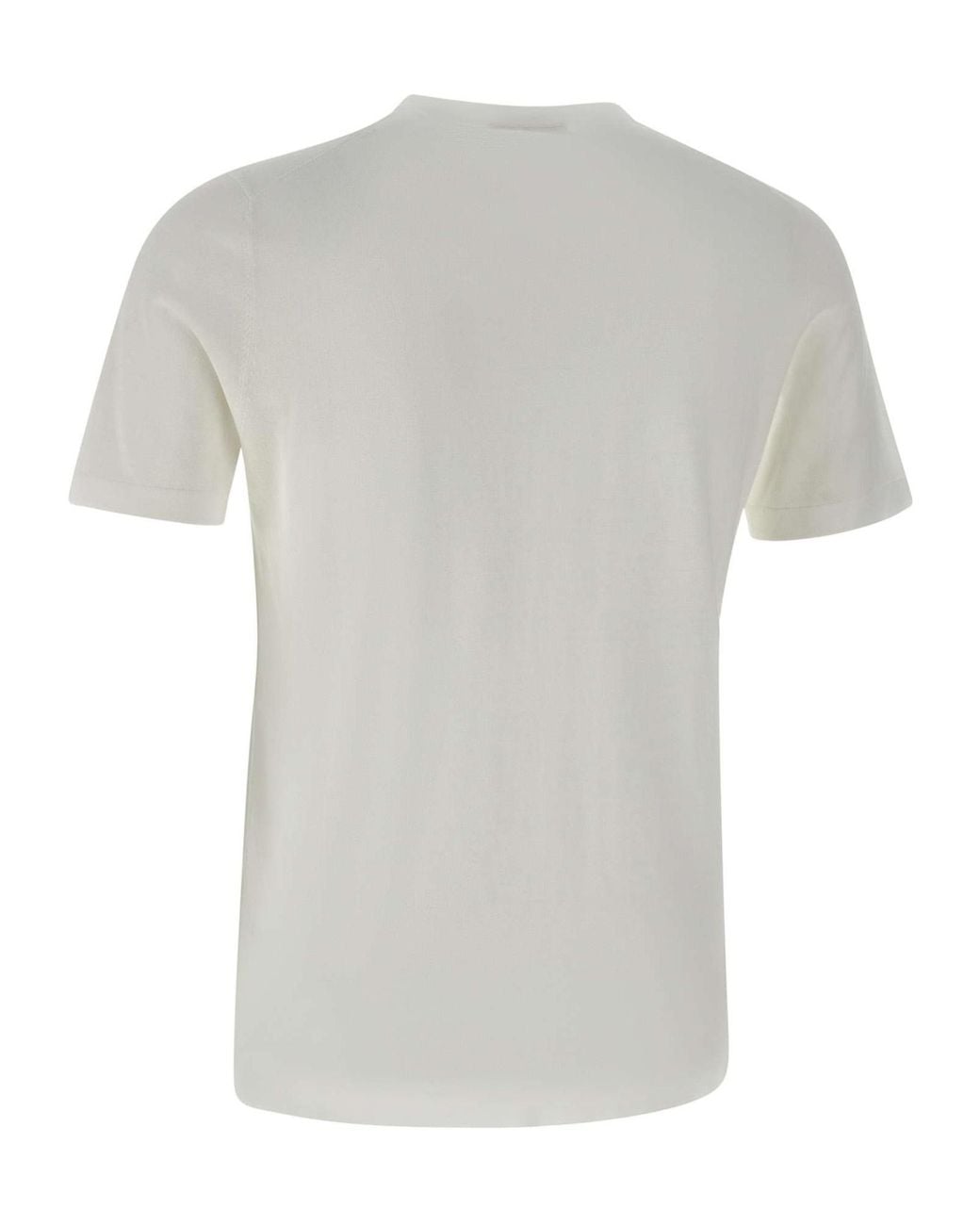 Kangra Cashmere White Kangra Crew Neck T-Shirt for men