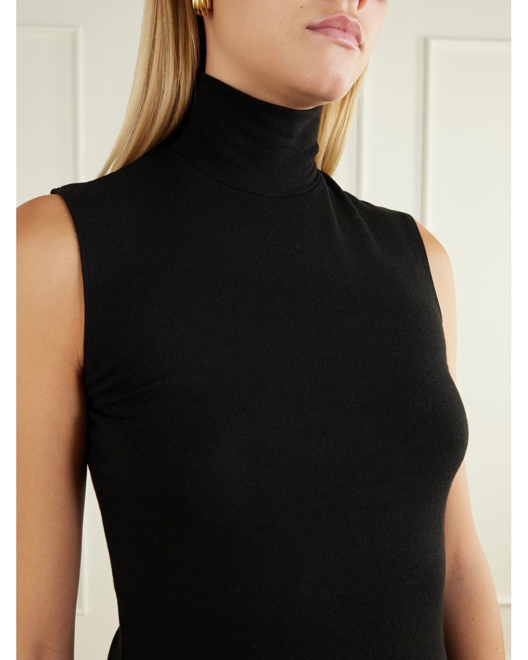 Leset Black Lauren Stretch-Knit Top